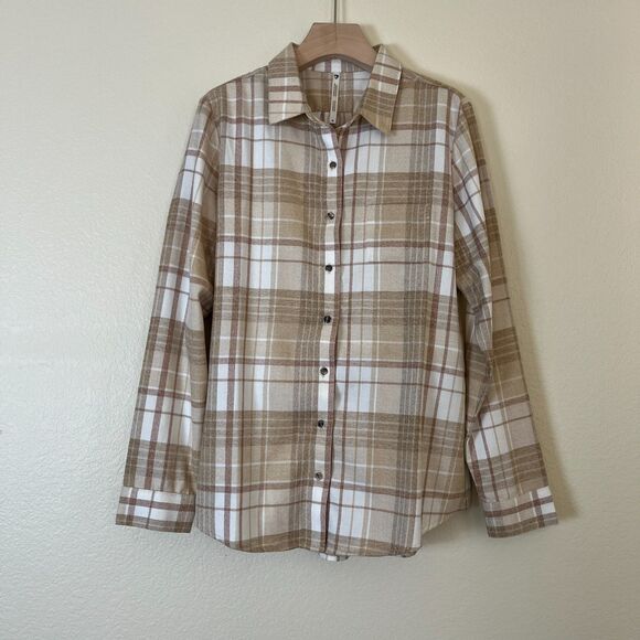Kuhl Kamila Flannel Women Size M Copper Plaid Button Up Outdoor Casual Top Hike - Picture 3 of 16